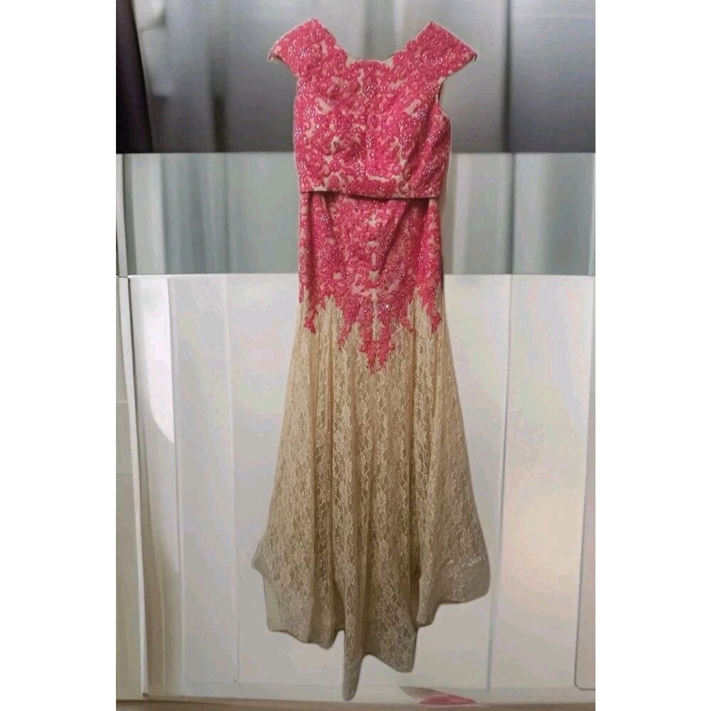 Terani Couture Evening Pink Embroidered Fancy Dress Size 6